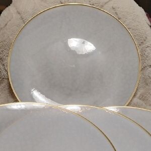 13" Gold Rimmed White Charger Plates (4 Pack)